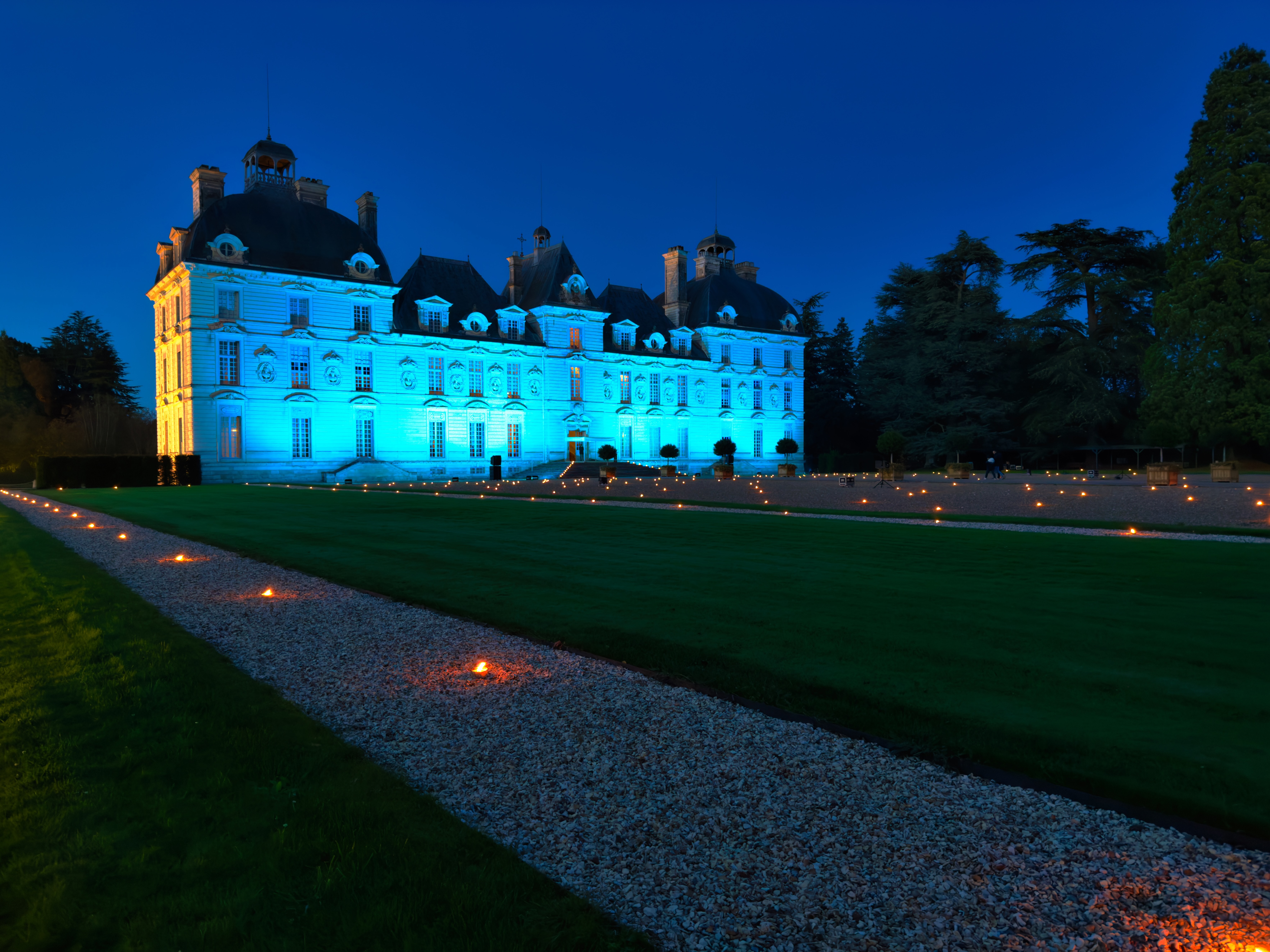 Le château de Cheverny illuminé en bleu en novembre pour sensibiliser au diabète