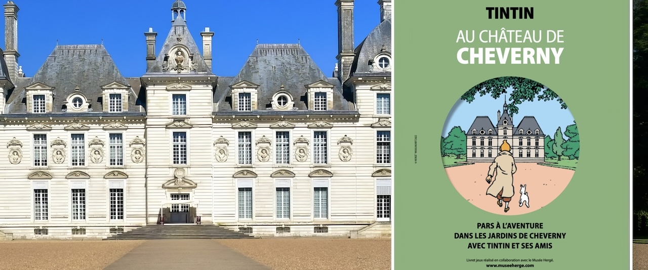 Un livret-jeux Tintin offert avec un billet "château-jardins et l'exposition Les Secrets de Moulinsart"